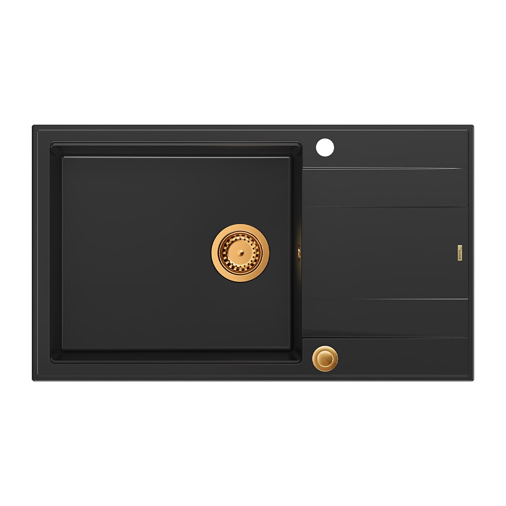 Quadron Unique Evan 136 XL Composite Undermount Sink Black Carbon - Copper 86x50 cm