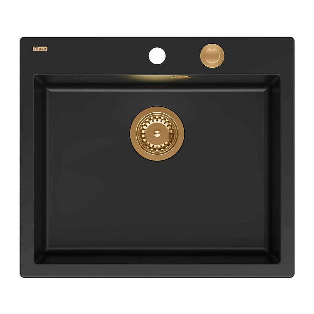 Quadron Unique Morgan 110 Carbon Black - Copper Composite Undermount Sink 57x50 cm