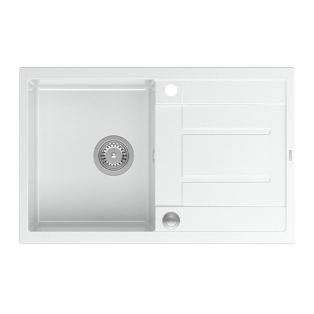 Quadron Unique Morgan 111 White Composite Undermount Sink - Stainless Steel 78x50 cm