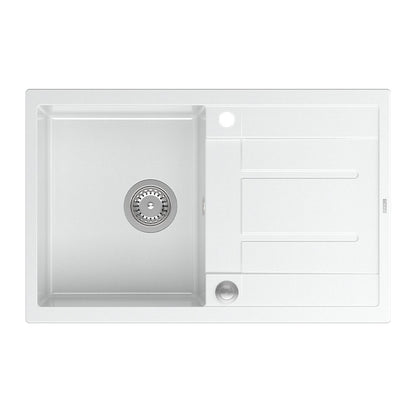 Quadron Unique Morgan 111 White Composite Undermount Sink - Stainless Steel 78x50 cm
