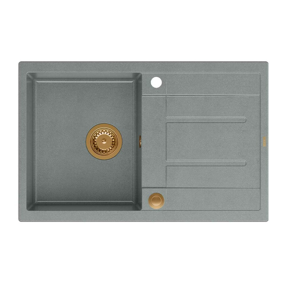 Интегрирана композитна мивка Quadron Unique Morgan 111 сива - мед 78x50 см