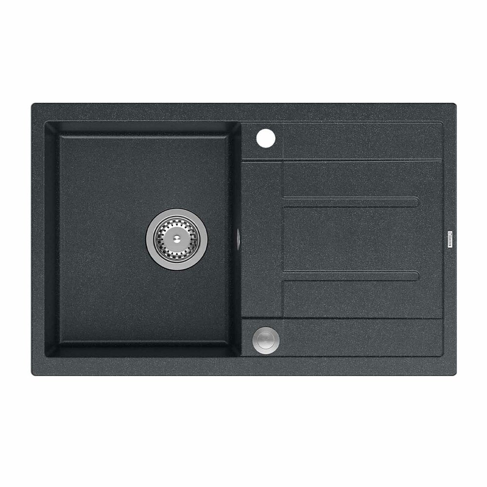 Quadron Unique Morgan 111 Black Composite Undermount Sink - Stainless Steel 78x50 cm