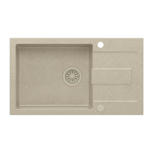 Инсталирана композитна мивка Quadron Pop Christian 136 XL бежов пясък 78x45 см