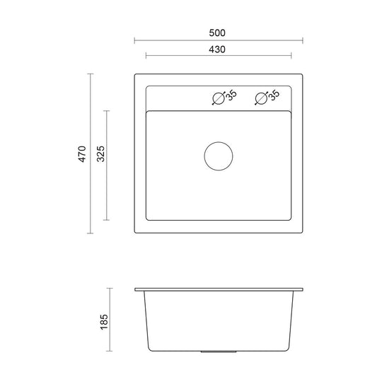 Quadron Pop Johnny 110 Beige Undermount Sink 50x47 cm