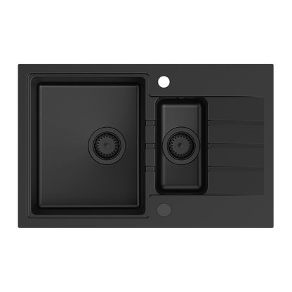 Quadron Pop Peter 156 Black Carbon Composite Sink 78x50 cm