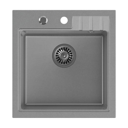 Интегрирана композитна мивка Quadron Pop Peter 110 сив 50x52 см