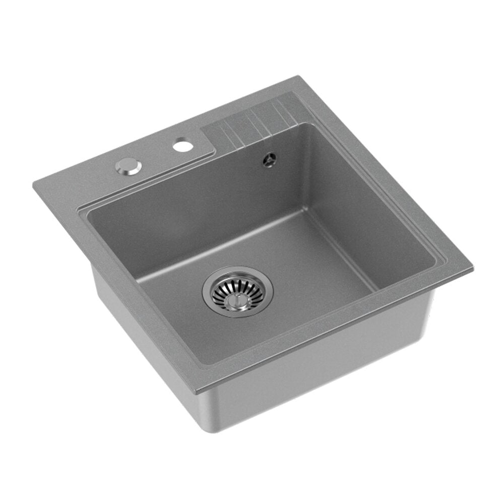 Интегрирана композитна мивка Quadron Pop Peter 110 сив 50x52 см