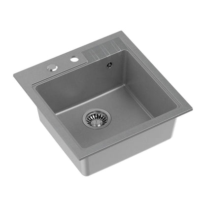 Интегрирана композитна мивка Quadron Pop Peter 110 сив 50x52 см