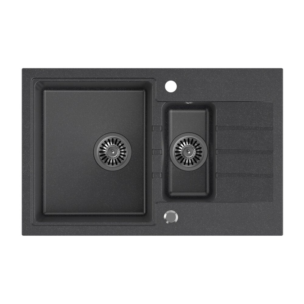 Вградена композитна мивка Quadron Pop Peter 156 черна - черен точков 78x50 см