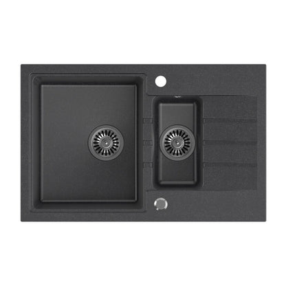 Вградена композитна мивка Quadron Pop Peter 156 черна - черен точков 78x50 см