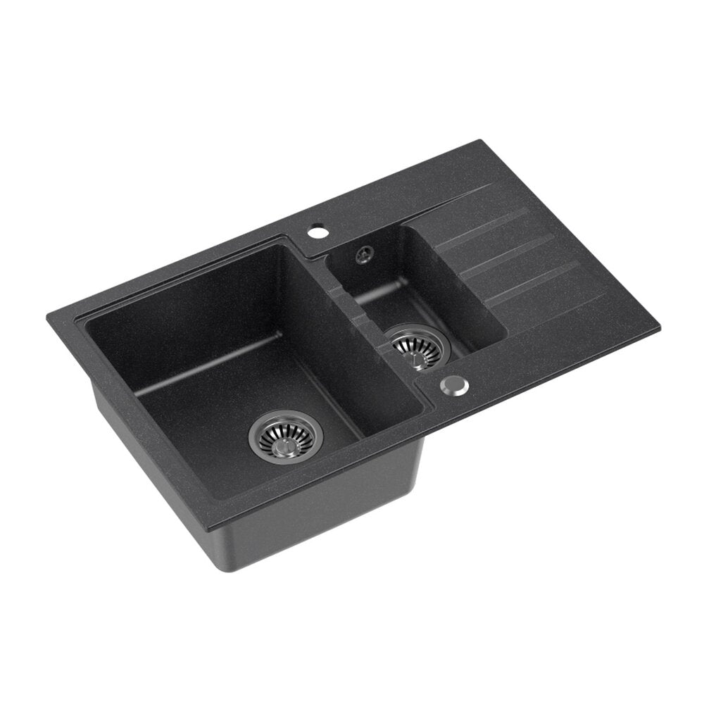 Вградена композитна мивка Quadron Pop Peter 156 черна - черен точков 78x50 см