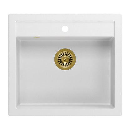 Quadron Unique Bill 110 White - Gold Undermount Sink 60x54 cm
