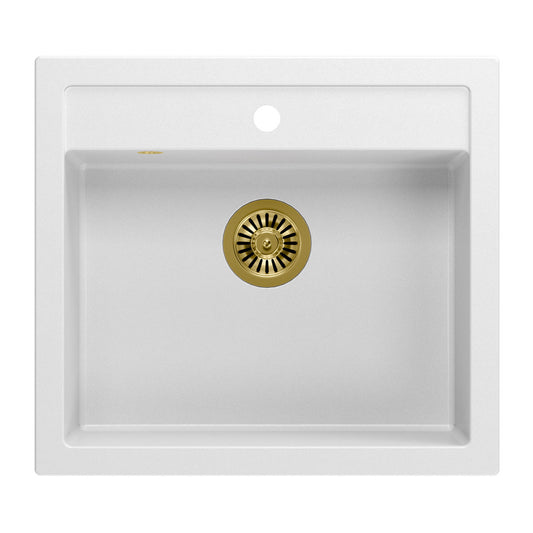 Quadron Unique Bill 110 White - Gold Undermount Sink 60x54 cm