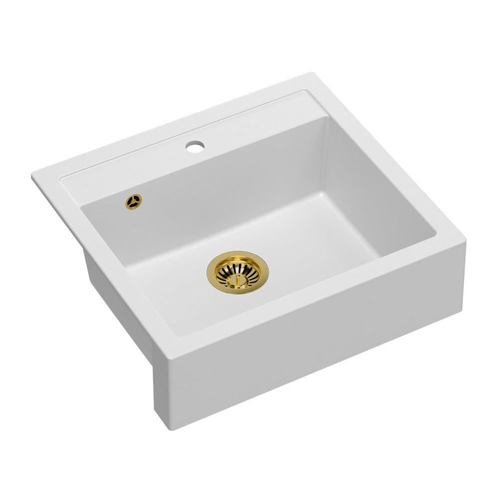Quadron Unique Bill 110 White - Gold Undermount Sink 60x54 cm