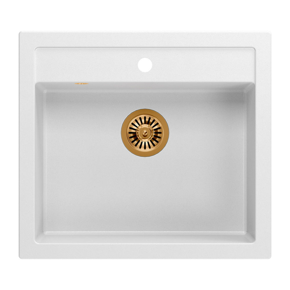 Quadron Unique Bill 110 White - Copper Undermount Sink 60x54 cm