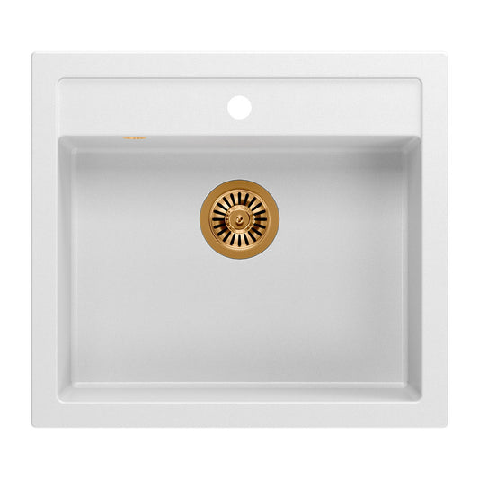 Quadron Unique Bill 110 White - Copper Undermount Sink 60x54 cm