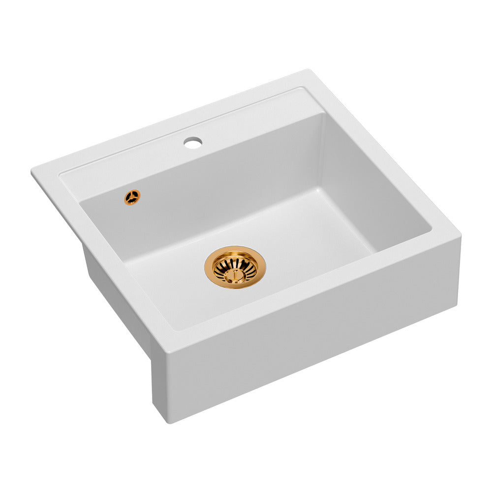 Quadron Unique Bill 110 White - Copper Undermount Sink 60x54 cm