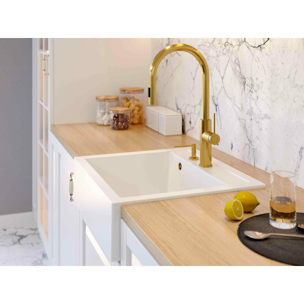 Quadron Unique Bill 110 White - Copper Undermount Sink 60x54 cm