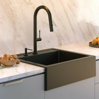 Quadron Unique Bill 110 Diamond Black - Gold Undermount Sink 60x54 cm