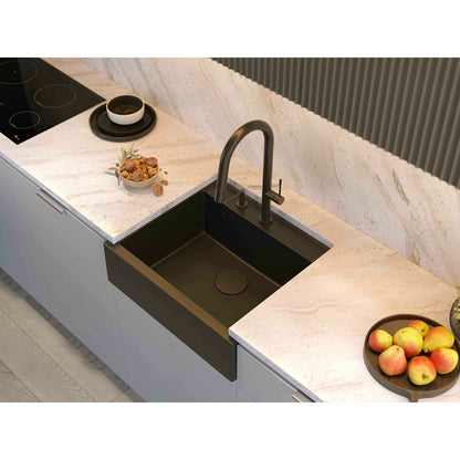 Quadron Unique Bill 110 Diamond Black - Gold Undermount Sink 60x54 cm