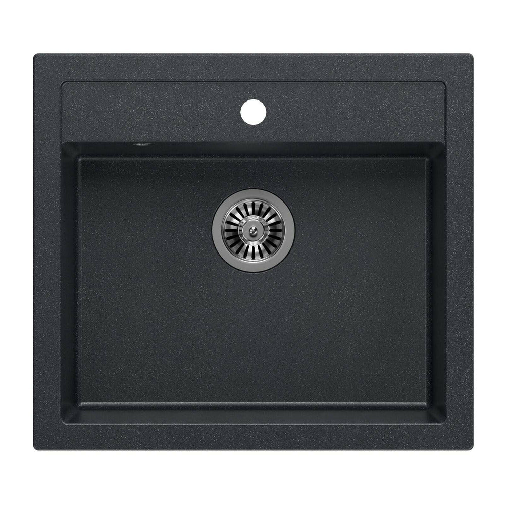 Quadron Unique Bill 110 Diamond Black - Inox Undermount Sink 60x54 cm