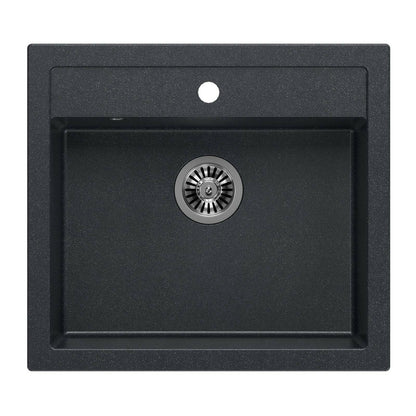 Quadron Unique Bill 110 Diamond Black - Inox Undermount Sink 60x54 cm