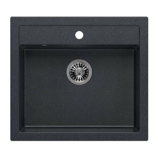 Quadron Unique Bill 110 Diamond Black - Inox Undermount Sink 60x54 cm