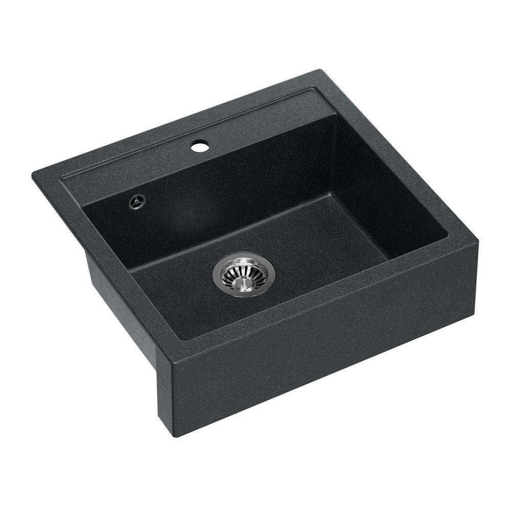 Quadron Unique Bill 110 Diamond Black - Inox Undermount Sink 60x54 cm
