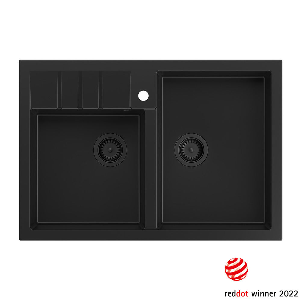 Quadron Unique Bill 120 Carbon Black Undermount Sink 90x62 cm