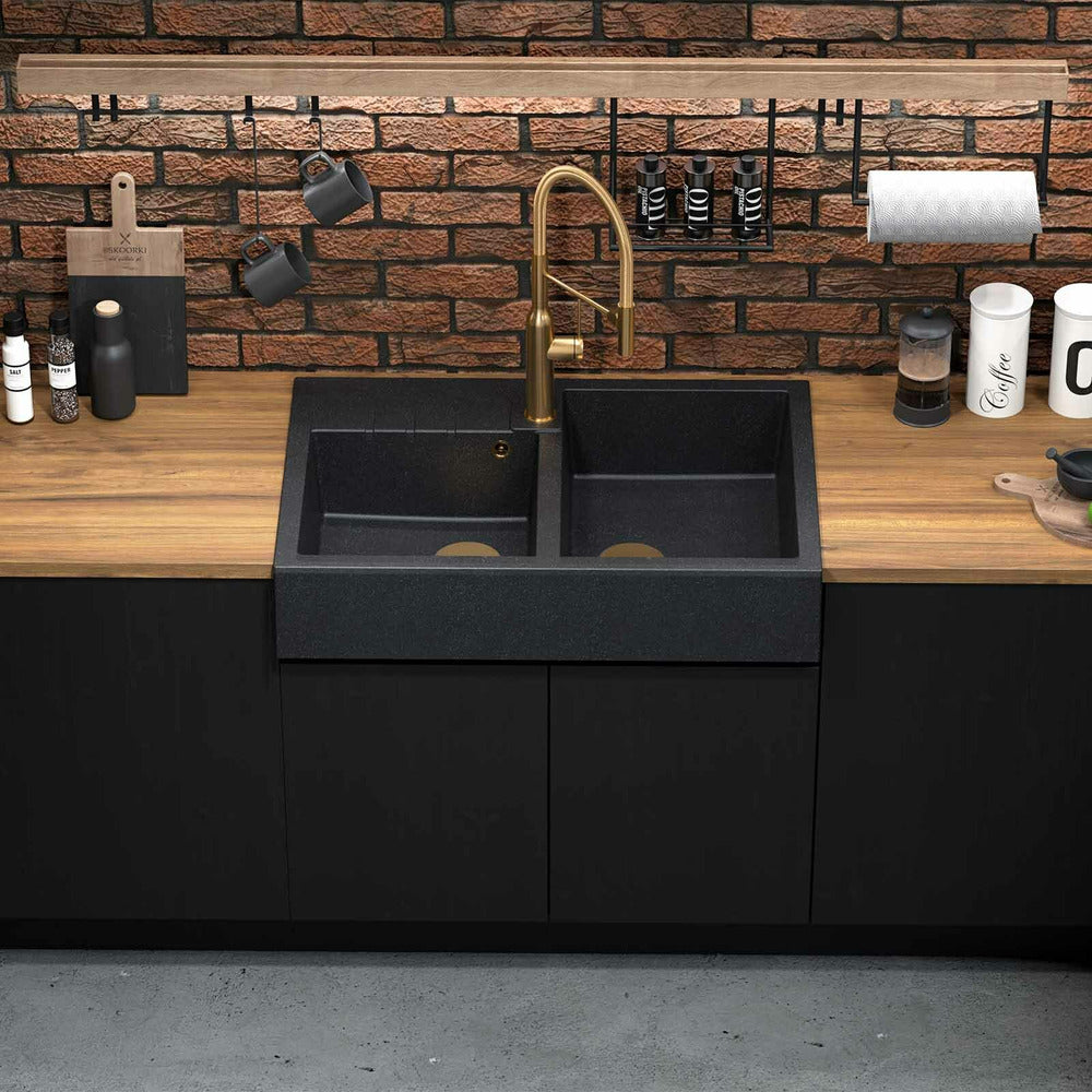 Quadron Unique Bill 120 Carbon Black Undermount Sink 90x62 cm