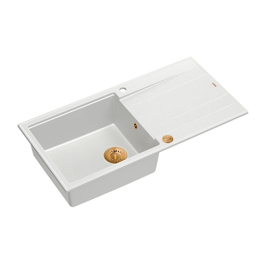 Quadron Unique Evan 146 XL White - Copper Undermount Sink 100x50 cm