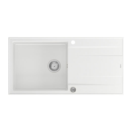 Quadron Unique Evan 146 XL Composite Sink White - Stainless Steel 100x50 cm