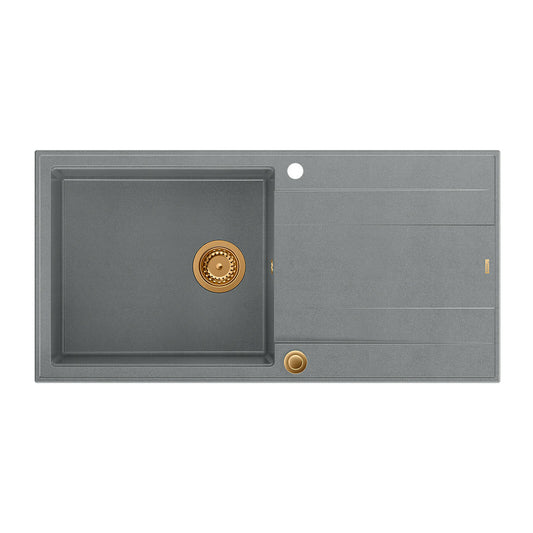 Quadron Unique Evan 146 XL Gray - Copper Undermount Sink 100x50 cm