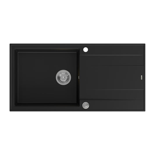 Quadron Unique Evan 146 XL Composite Sink Black Carbon - Stainless Steel 100x50 cm