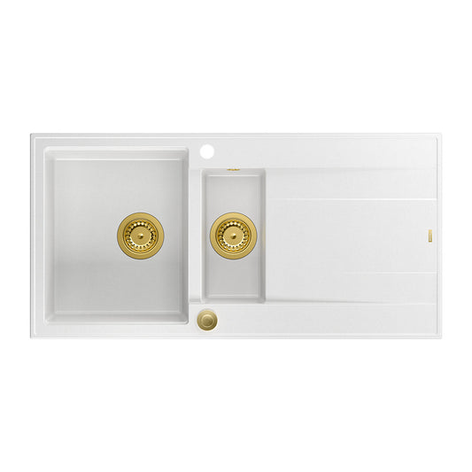 Quadron Unique Evan 156 White - Gold Composite Sink 100x50 cm