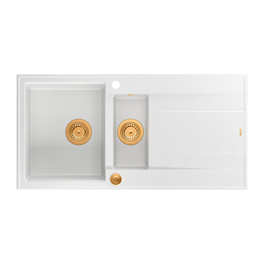 Quadron Unique Evan 156 White - Copper Composite Sink 100x50 cm