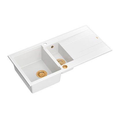 Quadron Unique Evan 156 White - Copper Composite Sink 100x50 cm