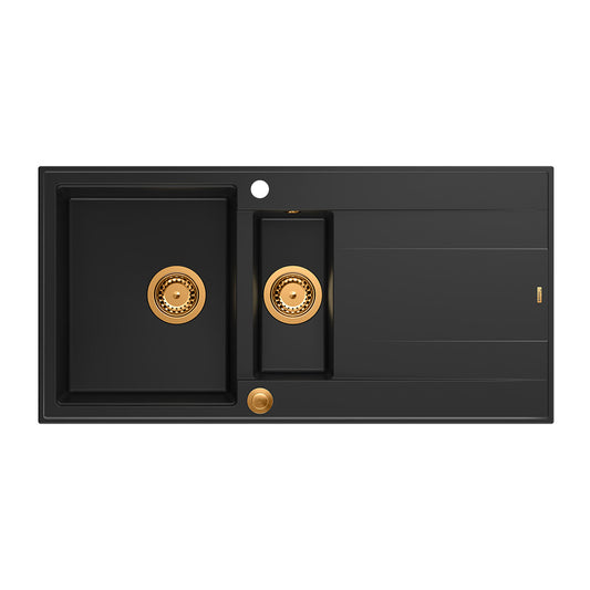 Quadron Unique Evan 156 Black Carbon - Copper Composite Sink 100x50 cm
