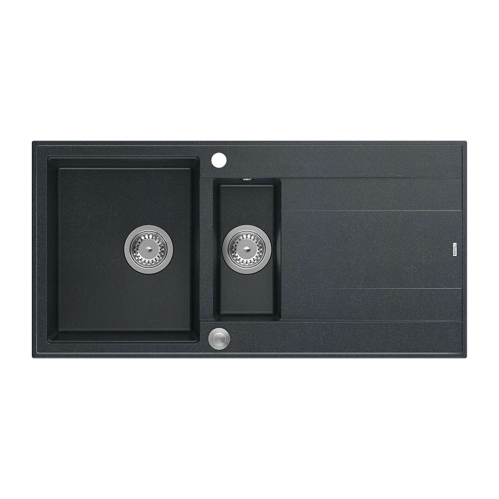 Вградена композитна мивка Quadron Unique Evan 156 черен диамант - инокс 100x50 см
