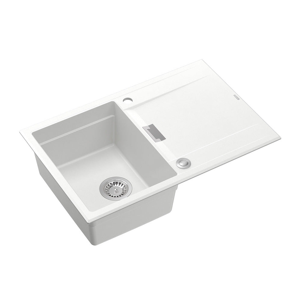 Quadron Unique Oven White - Stainless Steel Composite Sink 76x50 cm