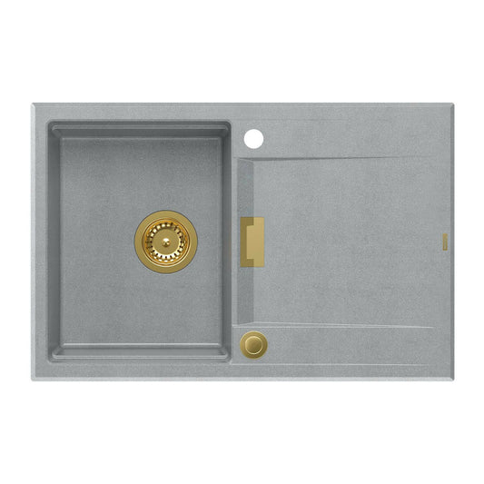 Quadron Unique Oven Gray - Gold Composite Sink 76x50 cm
