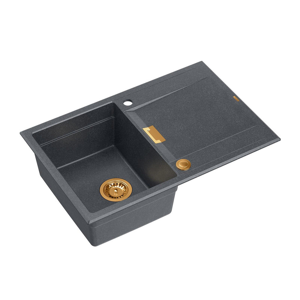 Quadron Unique Oven Composite Sink Built-in Black Diamond - Copper 76x50 cm