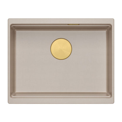 Композитна мивка под плот Quadron Logan 100 беж - злато 56x45 cm