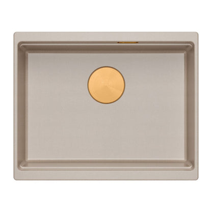 Композитна мивка под плот Quadron Logan 100 беж - мед 56x45 cm