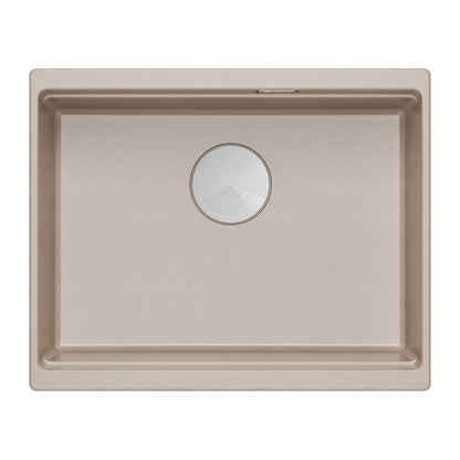 Композитна мивка под плот Quadron Logan 100 беж - инокс 56x45 cm
