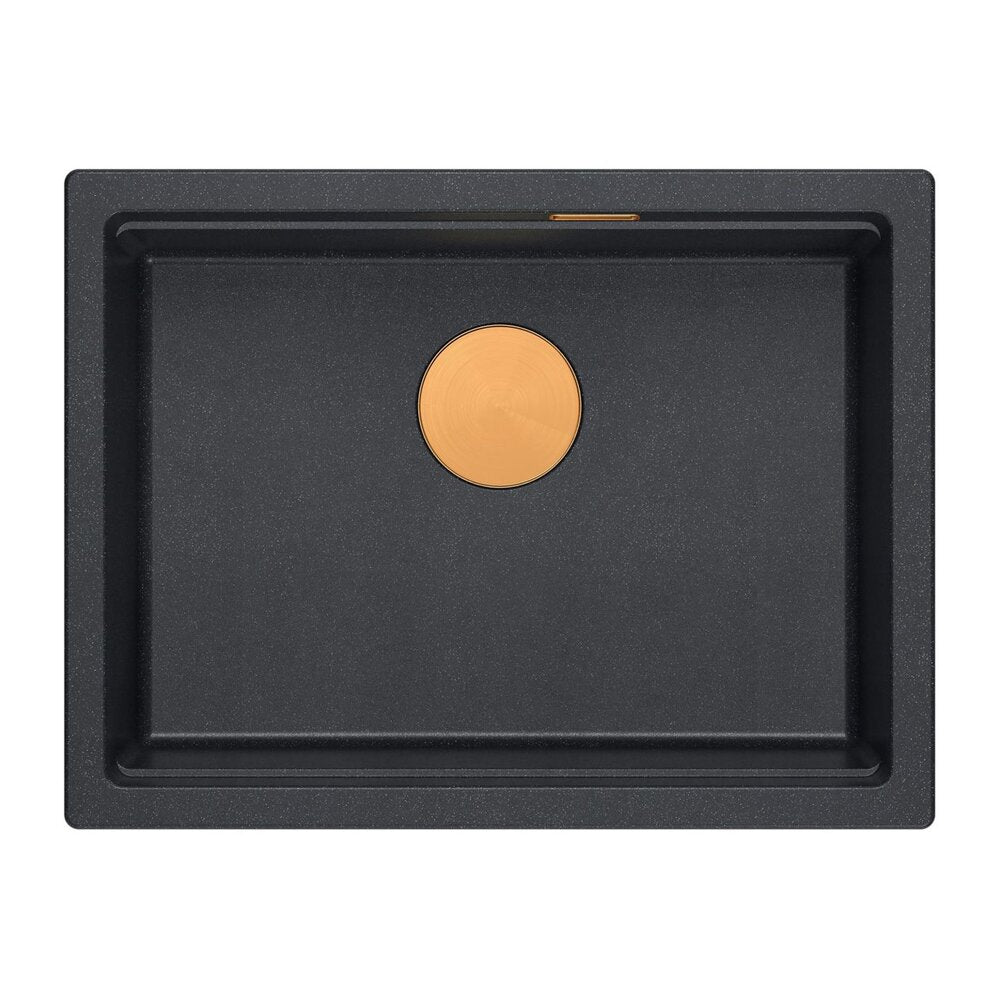 Композитна мивка под плот Quadron Logan 100 черен диамант - мед 56x45 cm
