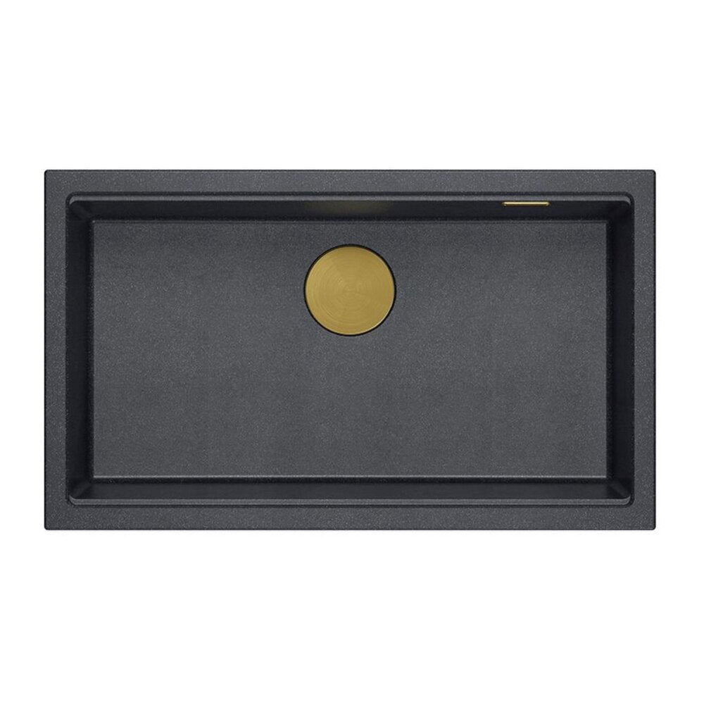 Композитна мивка под плот Quadron Logan 110 черен диамант - злато 76x44 cm