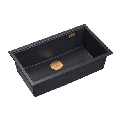Композитна мивка под плот Quadron Logan 110 черен диамант - мед 76x44 cm