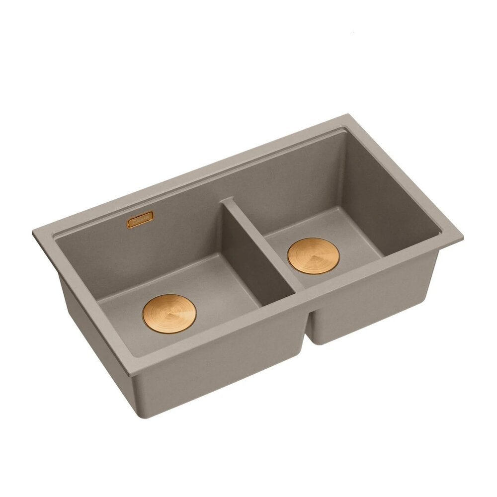 Композитна мивка под плот Quadron Logan 120 бежов софт тауpe - меден 76x45 cm