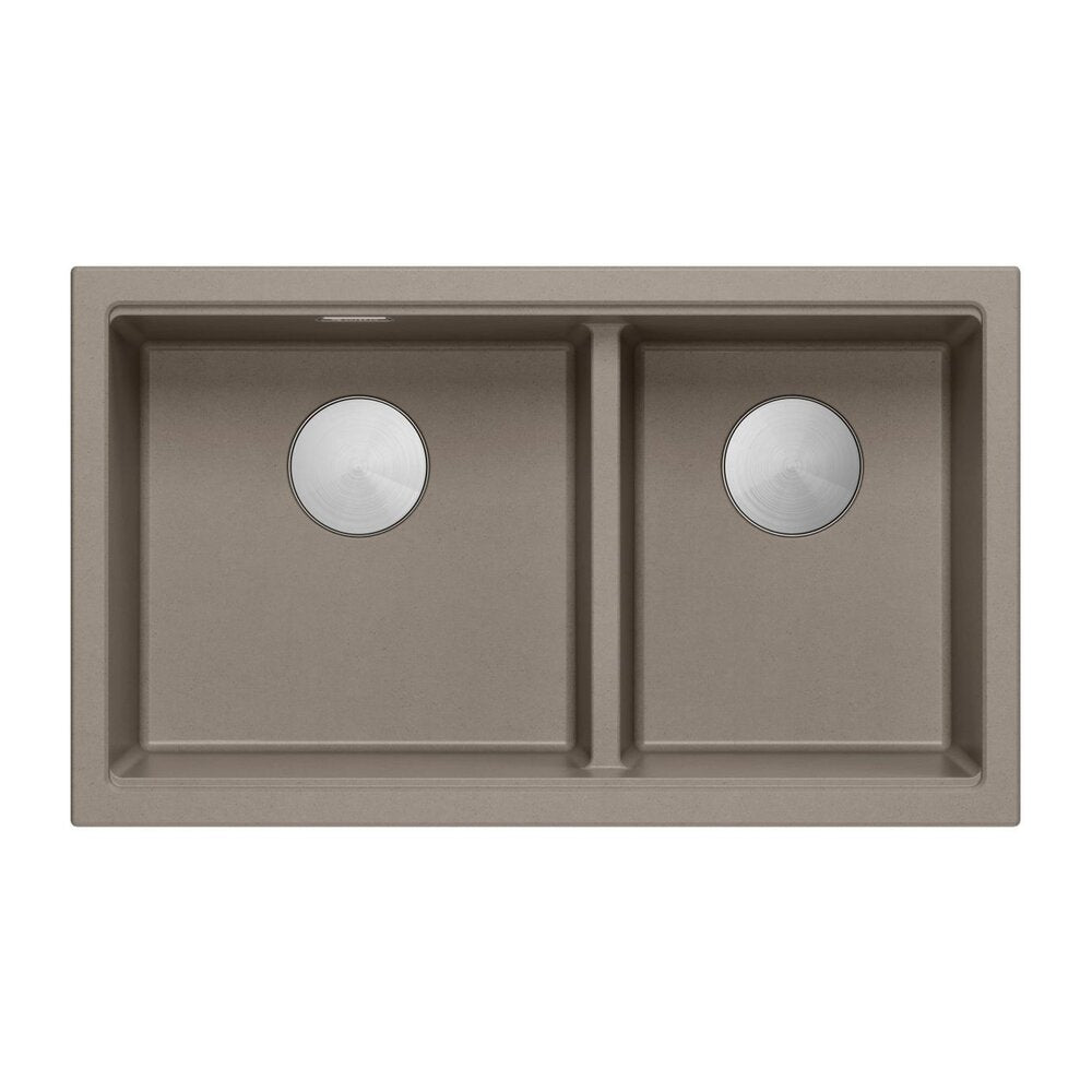 Композитна мивка под плот Quadron Logan 120 бежов soft taupe - инокс 76x45 cm